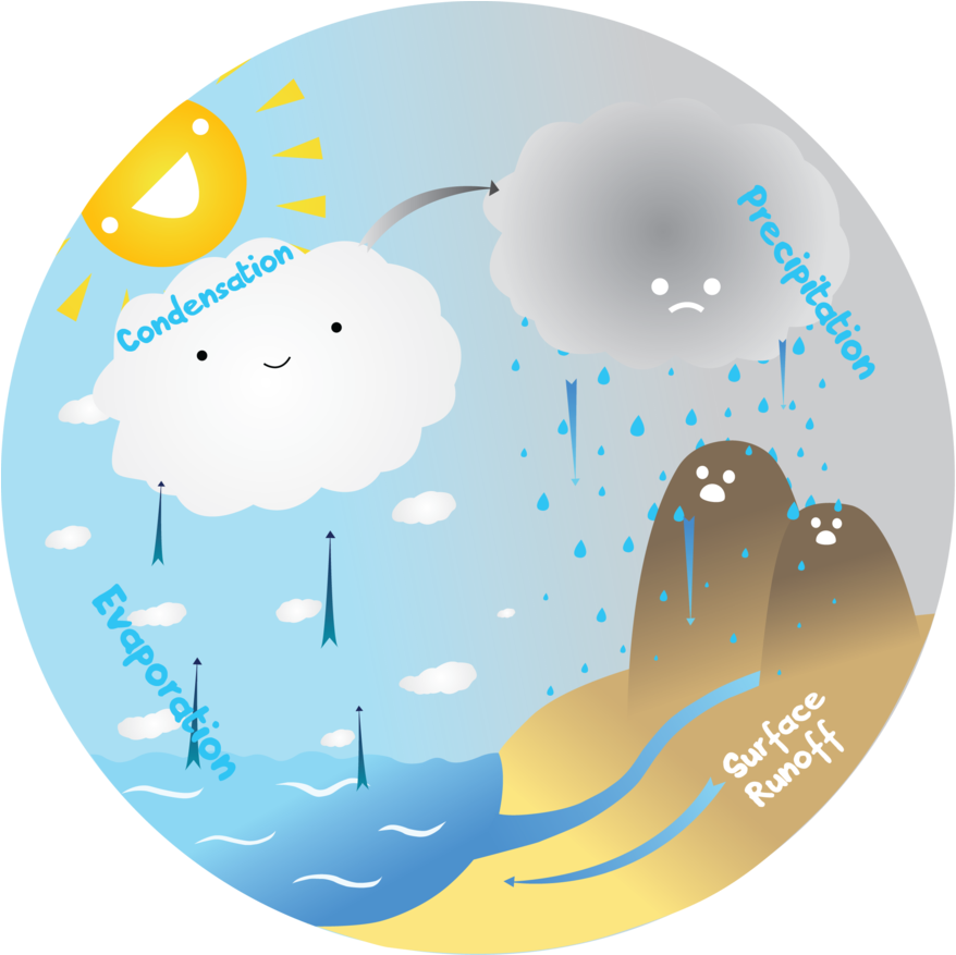 Water Cycle By Tripfox - Ciclo Del Agua Dibujo Animado (900x876)