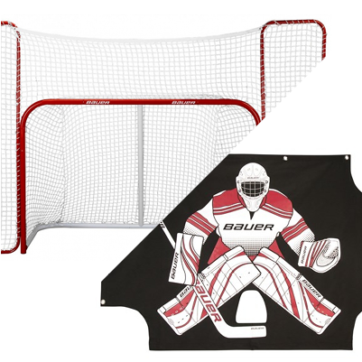 Bauer Hockey Goal, Backstop And Sharpeshooter Pack, - Bauer Sharpshooter (458x458)