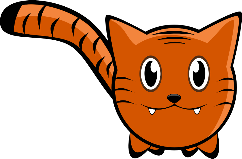 Clipart Of Distant, Aubie And Curious Cat - Tcute Cat Clip Ar (800x524)