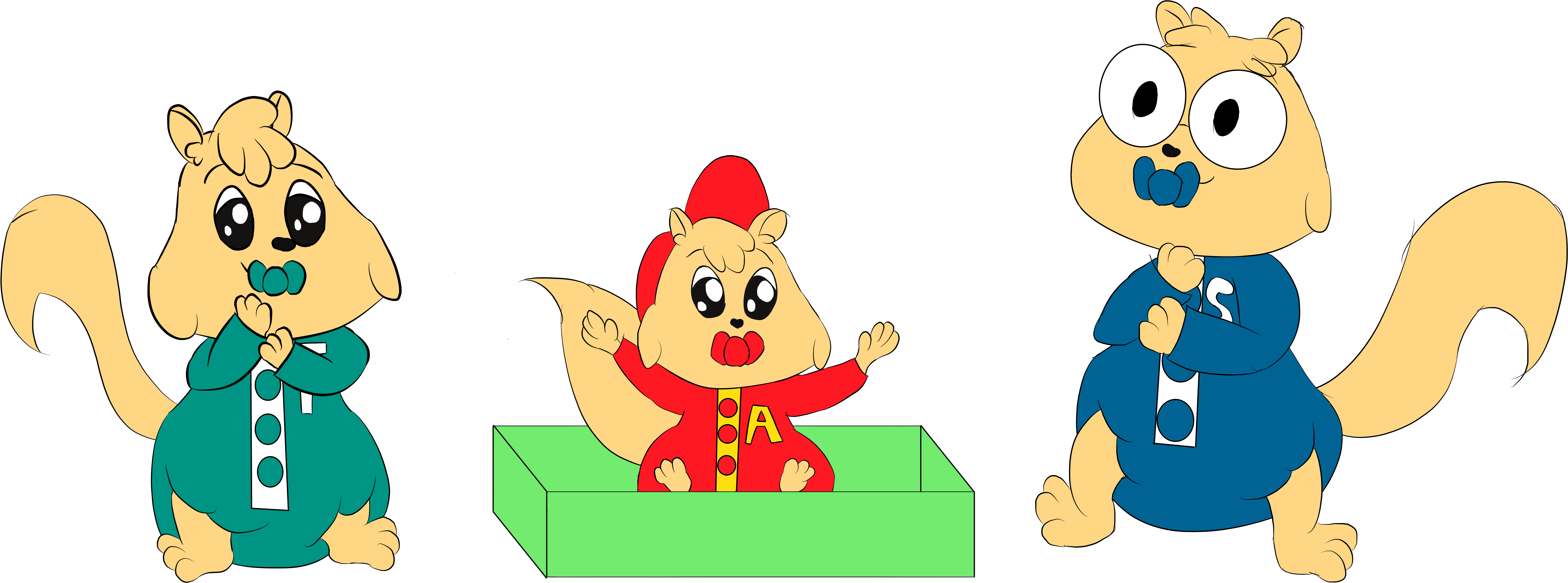 Baby Chipmunks Christmas - Infant (6541x2507)
