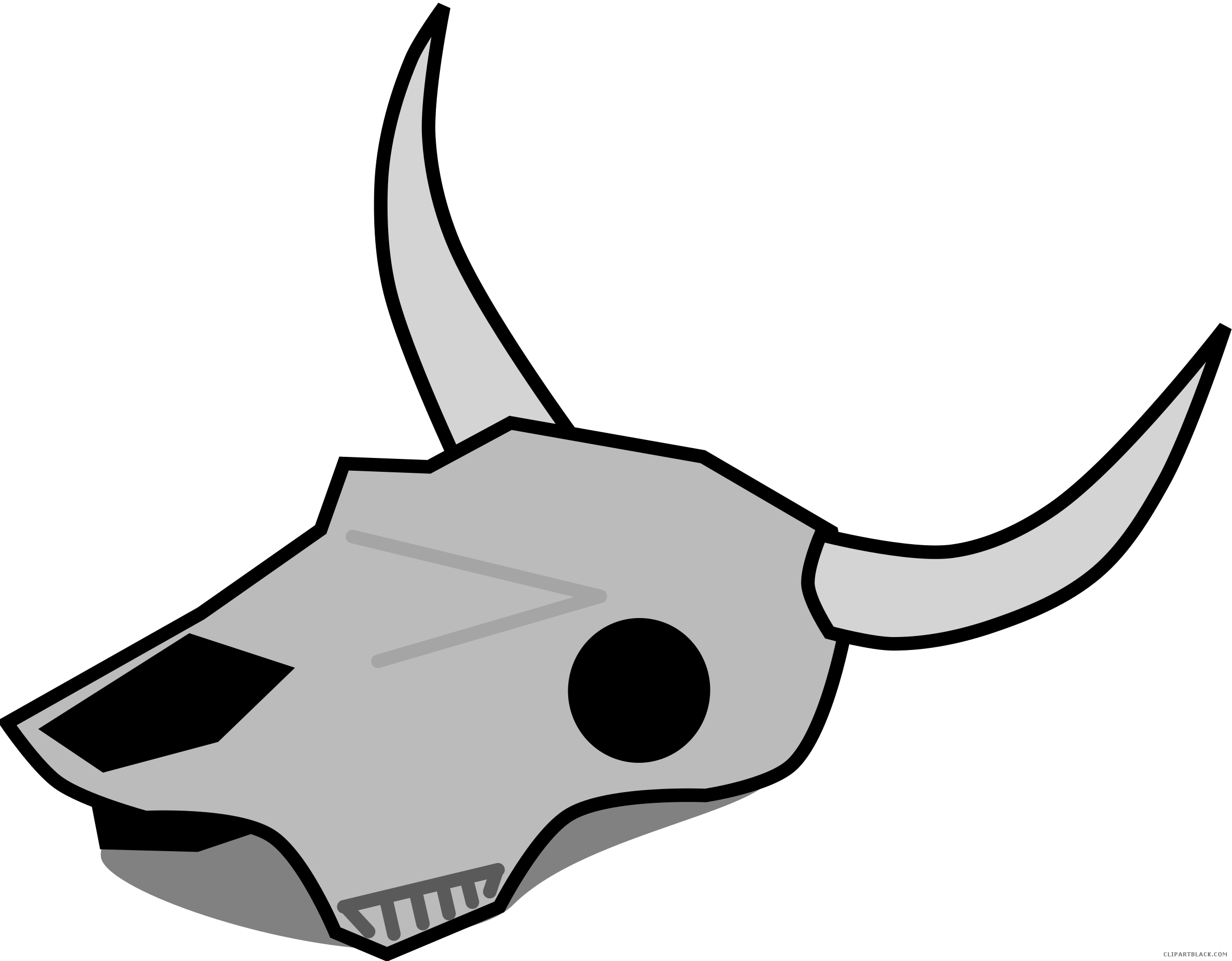 Cow Skull Animal Free Black White Clipart Images Clipartblack - Cow Skull Animal Free Black White Clipart Images Clipartblack (2400x1872)