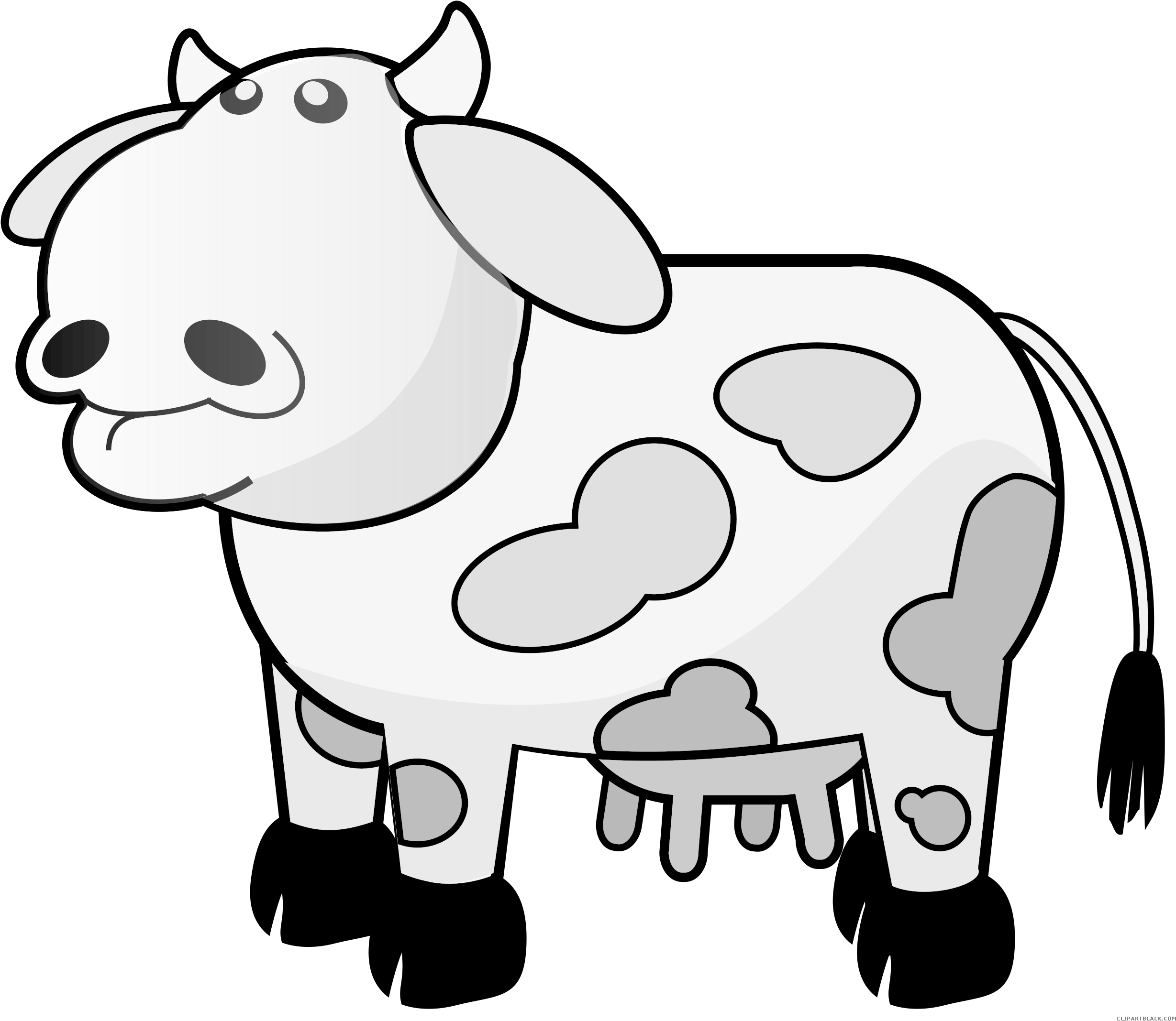 Cow Animal Free Black White Clipart Images Clipartblack - Cow Clip Art (2500x2176)