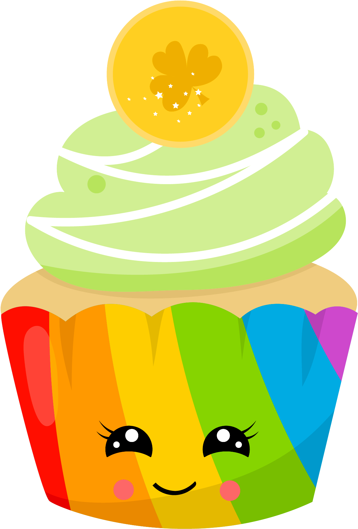 Vanilla Rainbow Cupcake Kawaii - Vanilla (1786x1786)