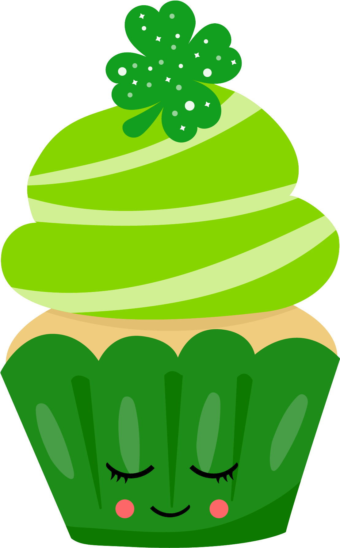 Green Shamrock Cupcake Kawaii Decoden Dealer Inside - St Patricks Day Gif (1786x1786)