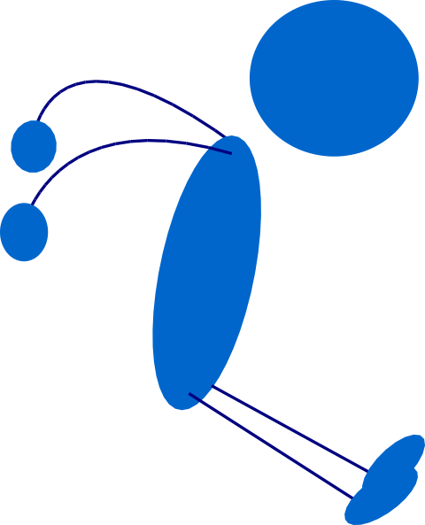 Stickman Jump Clip Art At Clker - Blue Stickman (480x593)