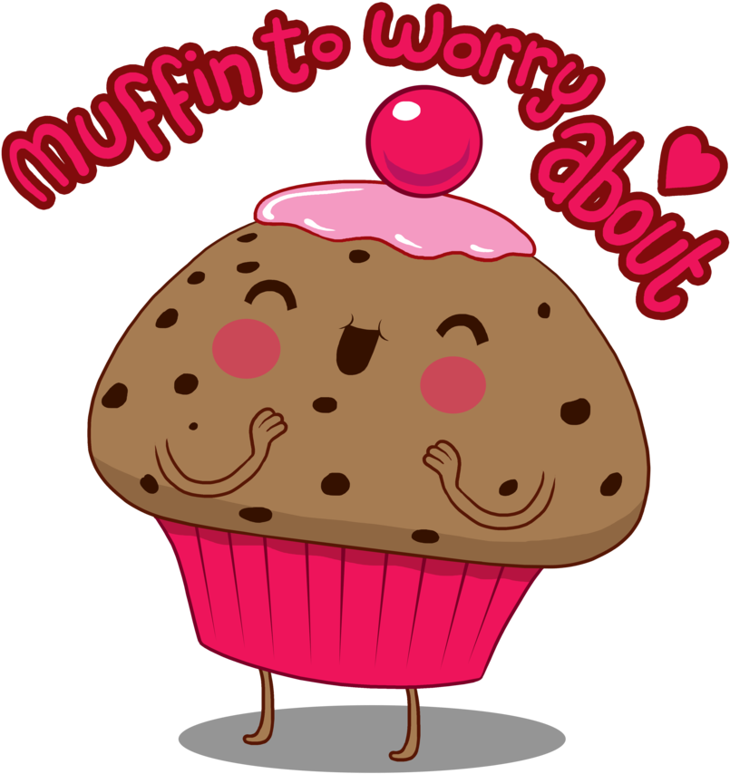 Muffin To Worry About By Stiktoonz - Zazzle Muffin, Zum Sich Ungefähr Zu Sorgen T-shirt (869x919)