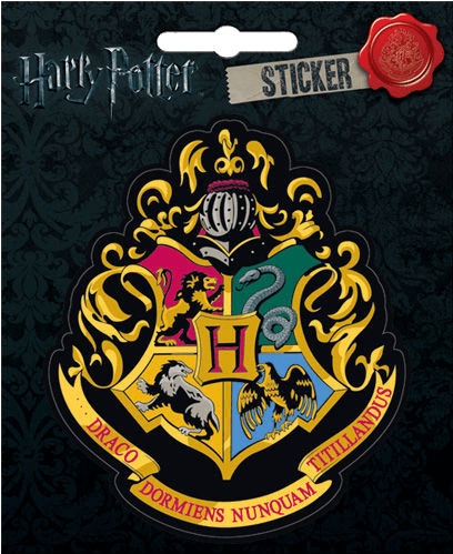 Hogwarts School Of Witchcraft And Wizardry Crest Sticker - Harry Potter Hogwarts Banner (498x498)