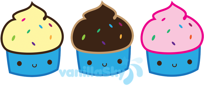 Kawaii Cupcakes N - Strawberry (898x402)