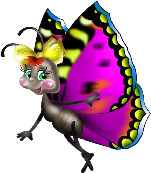 Funny Cartoon Butterfly Images - Butterfly Clip Art (600x600)