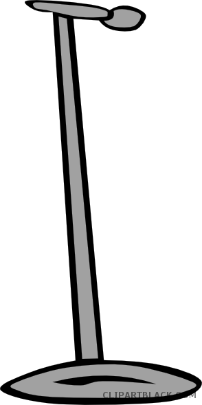 Microphone Stand Tools Free Black White Clipart Images - Microphone Stand Clip Art (294x588)