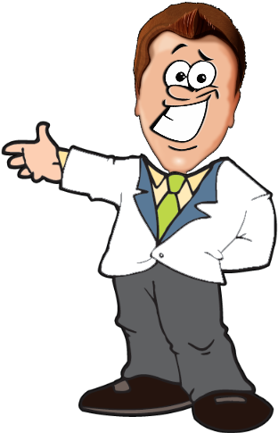 We Buy Houses San Antonio Man Pointing To The Text - Cartoon (714x527)