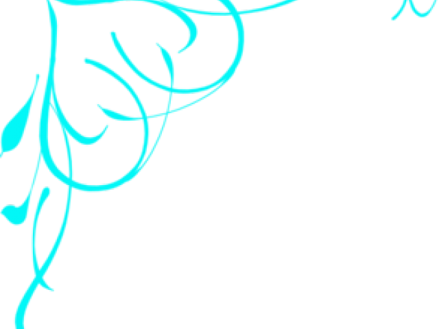 Swirl Clipart Light Blue - Fancy Corner Border Transparent Background (640x480)
