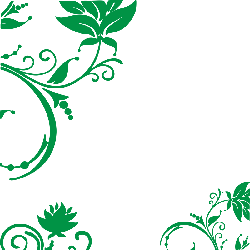Pin Green Swirls Clipart - Arabesco Verde Vetor Png (800x800)