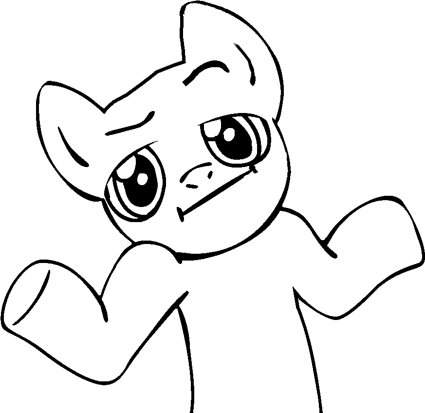 Pinkie Pie Fluttershy Pony Face White Line Art Black - Pony Shrug Base (945x945)