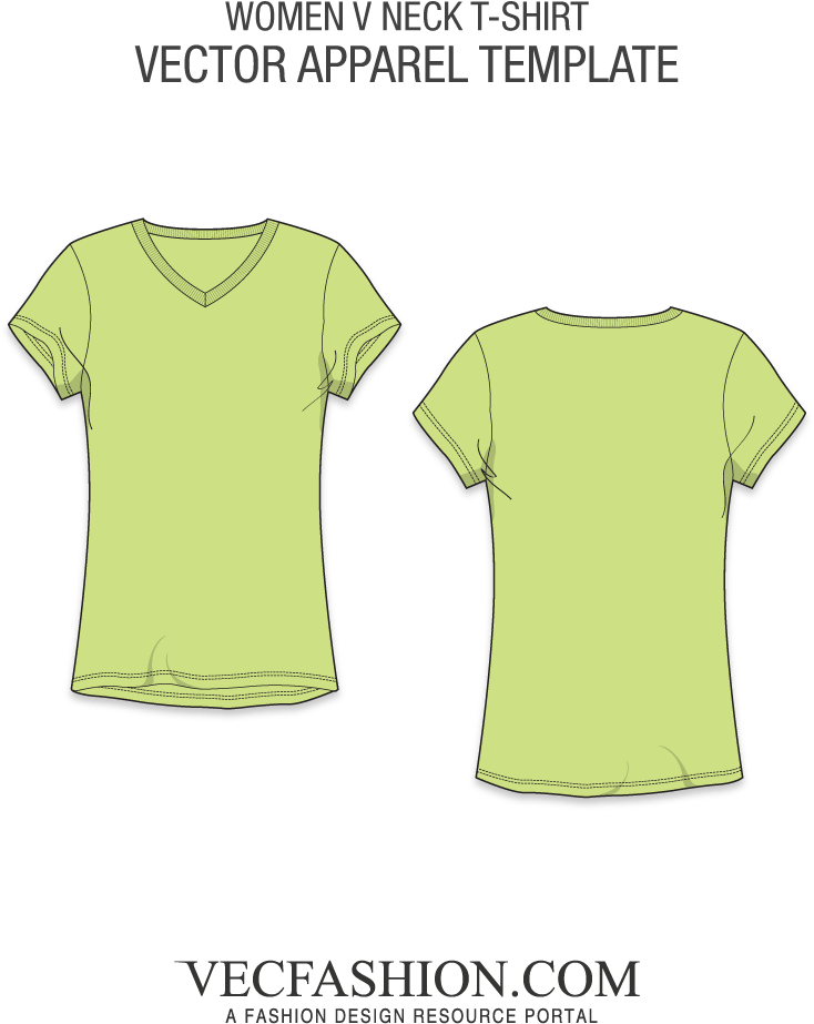 Basic V Neck T Shirt Template - T-shirt (1000x1000)