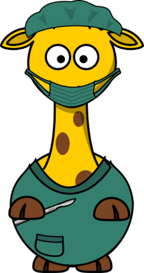 Caduceus Clipart - Cartoon Giraffe Doctor (600x1140)