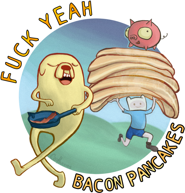 Bacon Pancakes By Cathaeros - Cartoon (800x847)