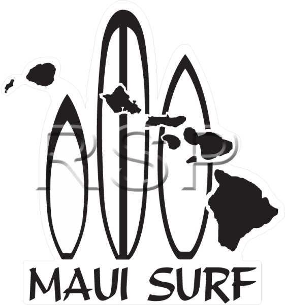 Decal Surfboard Maui Surf - Decal Surfboard Maui Surf (600x600)