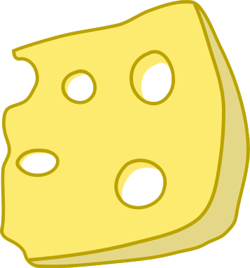 Pin Cheese Clipart Transparent - 1 Slice Cheese Animated (357x382)