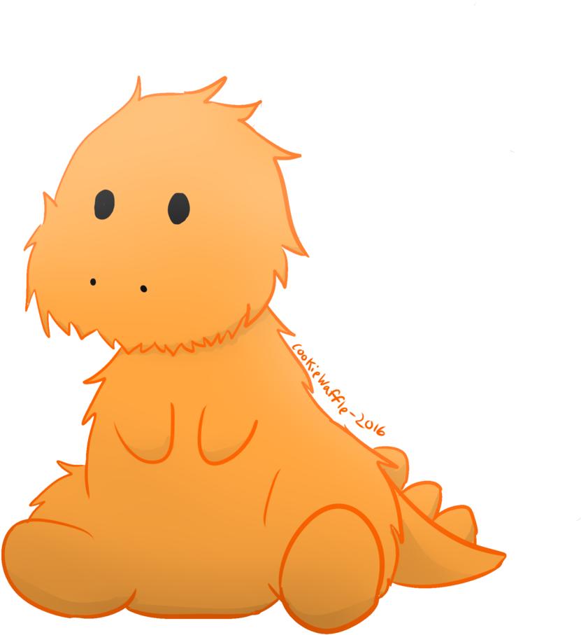 Clem The Fuzzy Dinosaur By Cookie-waffle - Cartoon (1024x1024)