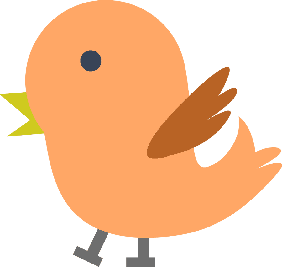 Orange Bird Clipart - Baby Bird Clip Art (900x851)