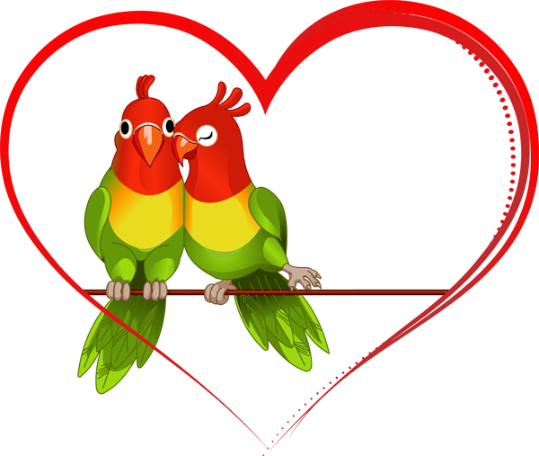 Love Birds Clipart Wedding - Love Birds Images Png (600x507)