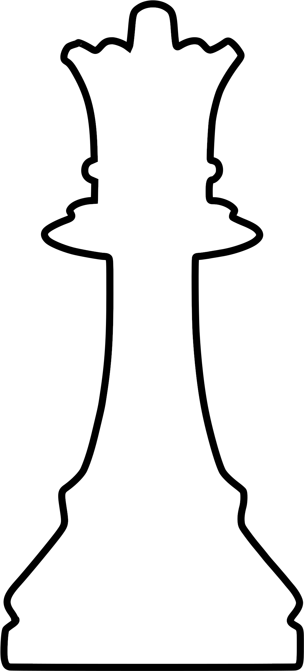 Silhouette Chess Piece Remix Queen / Dama - Oscar Black And White (2400x2400)