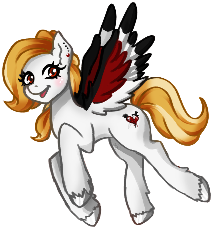 Burumisu, Colored Wings, Female, Mare, Multicolored - Cartoon (1024x1009)