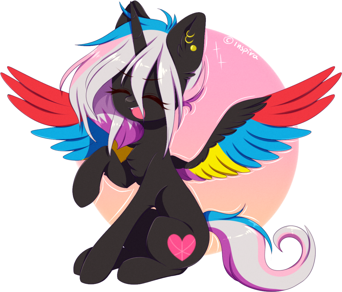 Lnspira, Chibi, Colored Wings, Female, Happy, Mare, - Illustration (1193x1024)