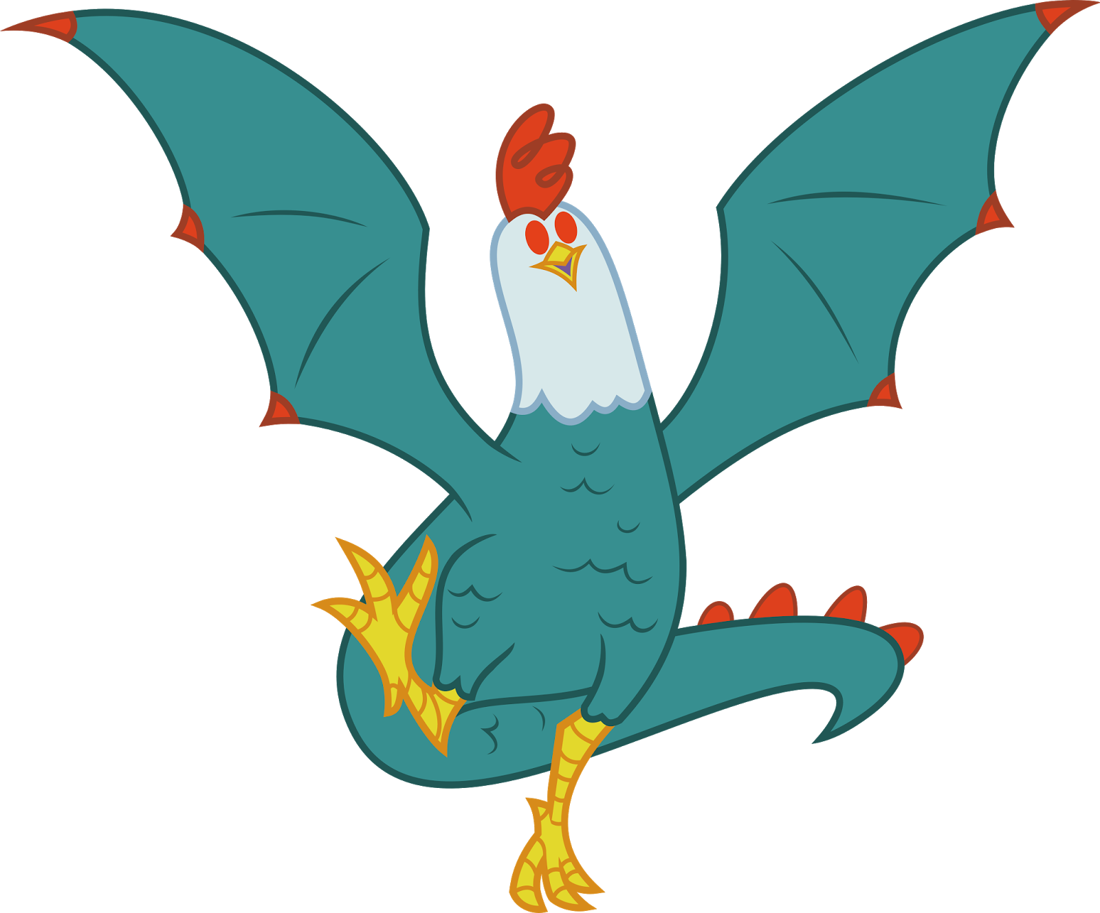 Flizzick, Cockatrice, Red Eyes, Safe, Simple Background, - Mlp Bazil The Dragon (1600x1329)