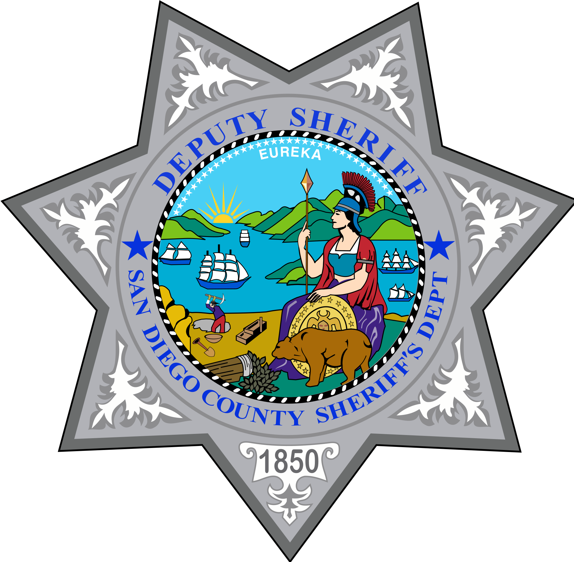 Sheriff Badge 2, Buy Clip Art - San Diego County Sheriff's Department Logo (2000x1951)