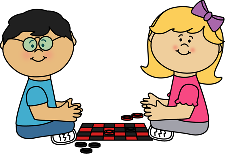 Kids Board Game U0026middot Kids Playing Checkers Clip - Board Game (450x308)