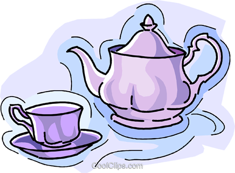 Teapot With Teacup Royalty Free Vector Clip Art Illustration - Tea Cup Clip Art (480x353)