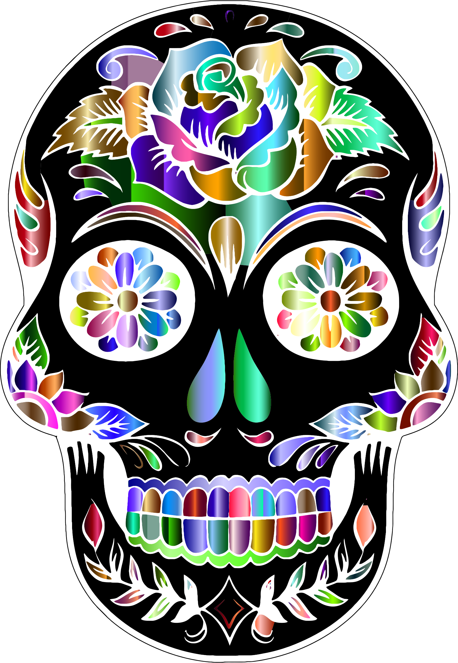 Sugar Skull Clipart Decorated - Sugar Skulls Clipart (1608x2326)