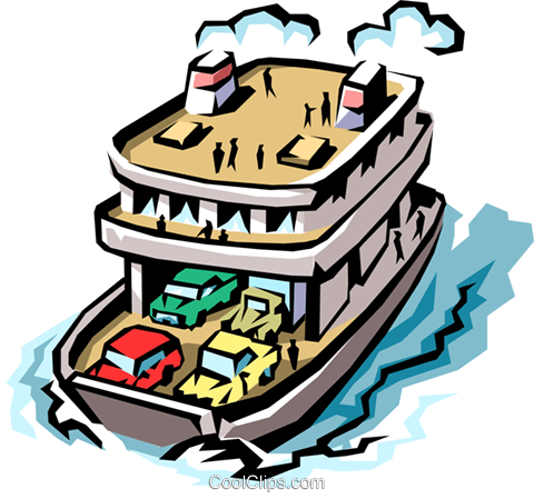 Ferryboat Royalty Free Vector Clip Art Illustration - Ferry (480x449)