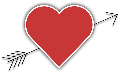 February Red, Arrow, Heart, Love, Valentine, February - Heart (640x326)