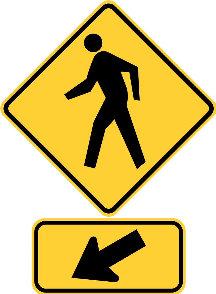 Mutcd Sign Assembly - Pedestrian Crossing Ahead Sign (752x1024)