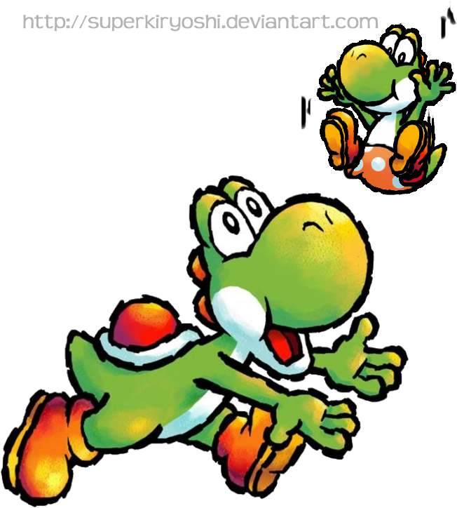 Yoshi S Island Ds Baby Yoshi By Superkiryoshi-d4d8eq2 - Yoshi Island (652x724)