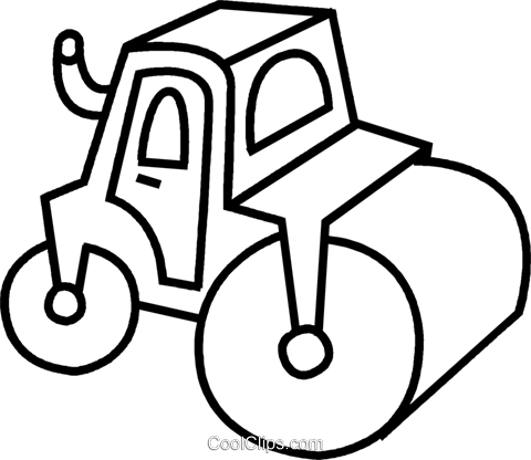 Steam Roller Royalty Free Vector Clip Art Illustration - Steam Roller Clipart Black And White (480x416)