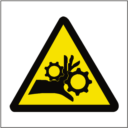 Machinery Crush Sign - Unguarded Machinery Sign (600x600)