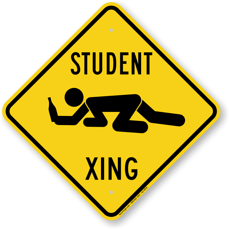 Student Xing Crossing Sign - Don T Worry Be Happy Sign (800x800)