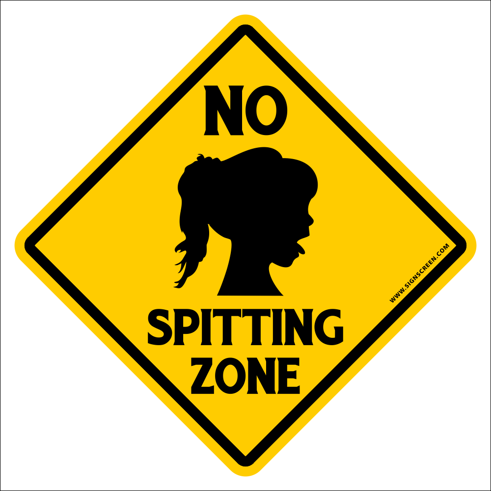No Spitting Zone Sign~funny Adult Novelty Xing Gift - Winding Road Sign Png (1000x1000)
