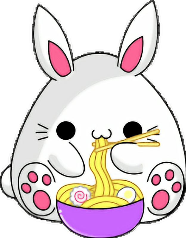 Anime Rabbit Ramen Cute Bunny Chibi - Imagenes De Conejos Kawaii (624x796)