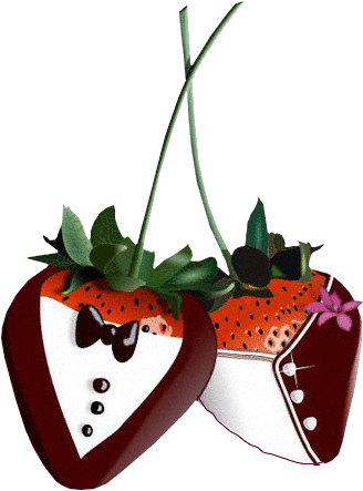 Dessert Strawberries With Chocolate And Cream - Vive La Saint Valentin (396x493)