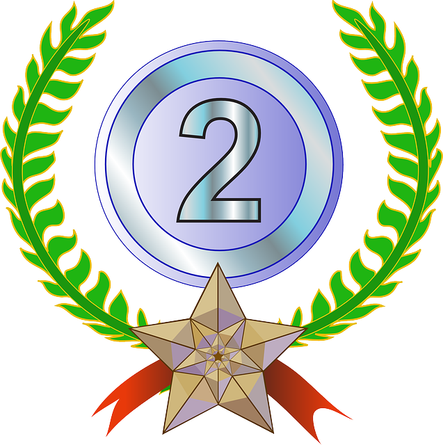 Award, Trophy, Laurel Wreath, Laurels, 2nd, Silver - 2nd Place Clipart (637x640)
