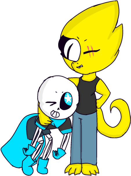 Underswap Sanphys By Soniclion92 - Underswap Sans X Alphys (894x894)