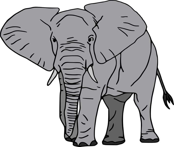 Big Elephant Facts For Kids - Elephant Cartoon White Background (711x600)