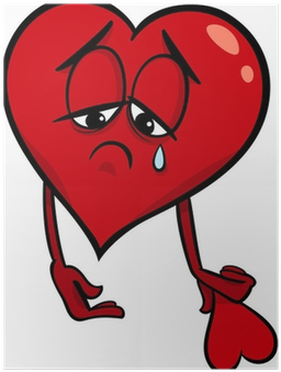 Sad Broken Heart Cartoon Illustration Poster • Pixers® - Cartoon Heart Broken (400x400)