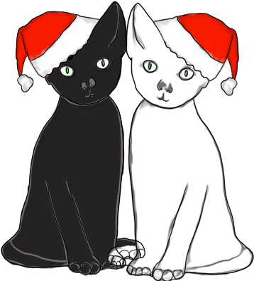 The Witches Room Of Healing Broken Hearts - Christmas Cats Clip Art (365x399)