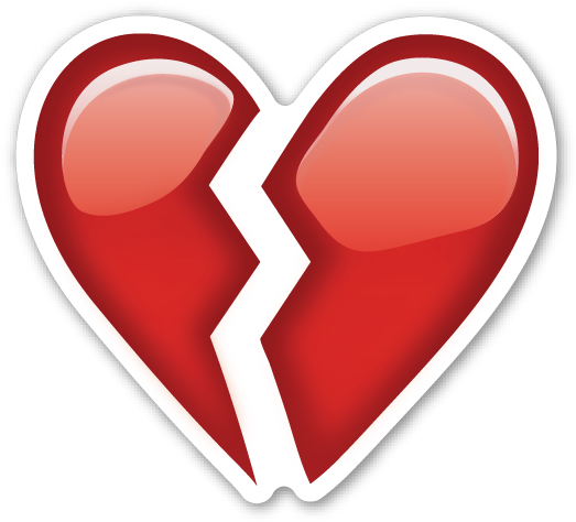 Broken Heart - Broken Heart Emoji Sticker (528x481)
